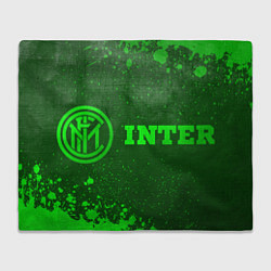 Плед флисовый Inter - green gradient по-горизонтали, цвет: 3D-велсофт