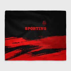 Плед флисовый Sporting - red gradient посередине, цвет: 3D-велсофт
