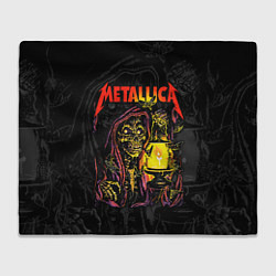 Плед флисовый Metallica - skeleton with a lantern, цвет: 3D-велсофт