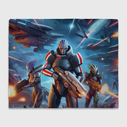 Плед флисовый Mass Effect - space fantasy, цвет: 3D-велсофт