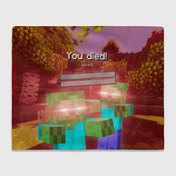 Плед флисовый Try again - Minecraft, цвет: 3D-велсофт