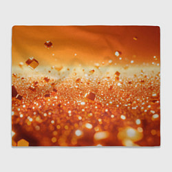 Плед флисовый Оранжевые блестящие частицы текстура, цвет: 3D-велсофт