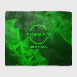 Плед флисовый Nissan - green gradient, цвет: 3D-велсофт