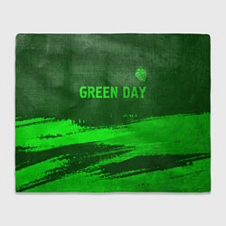 Плед флисовый Green Day - green gradient посередине, цвет: 3D-велсофт