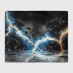 Плед флисовый Разряд молний текстура, цвет: 3D-велсофт