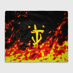 Плед флисовый Doom огненное лого, цвет: 3D-велсофт