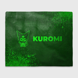 Плед флисовый Kuromi - green gradient по-горизонтали, цвет: 3D-велсофт