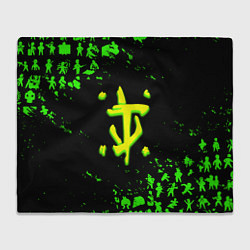 Плед флисовый Doom x fallout кислотное лого, цвет: 3D-велсофт