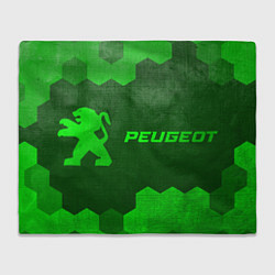 Плед флисовый Peugeot - green gradient по-горизонтали, цвет: 3D-велсофт