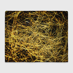 Плед флисовый Золотое плетение на черном, цвет: 3D-велсофт