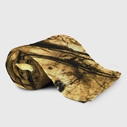 Плед флисовый Золото с черной текстурой, цвет: 3D-велсофт — фото 2