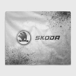 Плед флисовый Skoda - white gradient по-горизонтали, цвет: 3D-велсофт