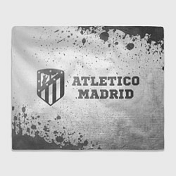 Плед флисовый Atletico Madrid - white gradient по-горизонтали, цвет: 3D-велсофт