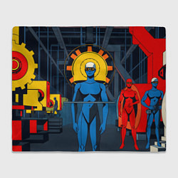 Плед флисовый Ретро фантастика, цвет: 3D-велсофт