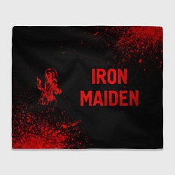 Плед флисовый Iron Maiden - red gradient по-горизонтали, цвет: 3D-велсофт