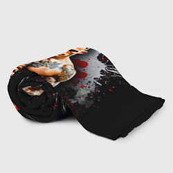 Плед флисовый Дастин Порье на черном, цвет: 3D-велсофт — фото 2