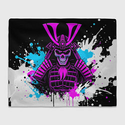 Плед флисовый Скелет самурая, цвет: 3D-велсофт