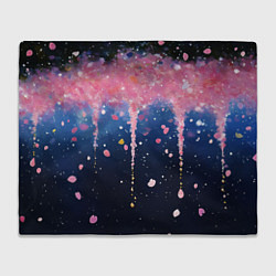 Плед флисовый Розово-синяя текстура, цвет: 3D-велсофт