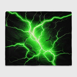 Плед флисовый Color green black, цвет: 3D-велсофт