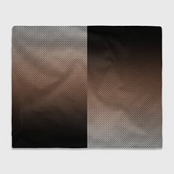 Плед флисовый Чёрно-коричневый текстурный градиент пополам, цвет: 3D-велсофт