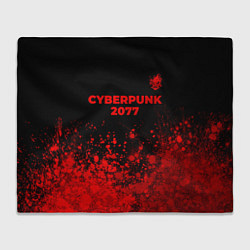 Плед флисовый Cyberpunk 2077 - red gradient посередине, цвет: 3D-велсофт