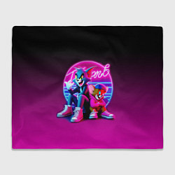 Плед флисовый Tom and Jerry - neon glow fantasy, цвет: 3D-велсофт