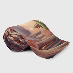 Плед флисовый Фантастический инопланетный город, цвет: 3D-велсофт — фото 2