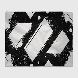 Плед флисовый Color black white, цвет: 3D-велсофт