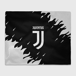 Плед флисовый Juventus black fire, цвет: 3D-велсофт