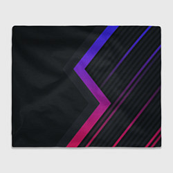 Плед флисовый Color black line, цвет: 3D-велсофт