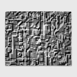 Плед флисовый Серый объёмный эффект, цвет: 3D-велсофт