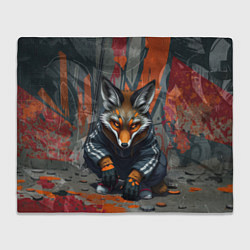 Плед флисовый Лис из подворотни, цвет: 3D-велсофт