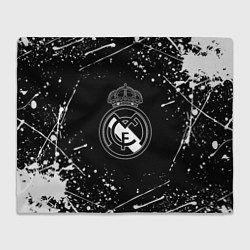Плед флисовый Real Madrid белые краски, цвет: 3D-велсофт