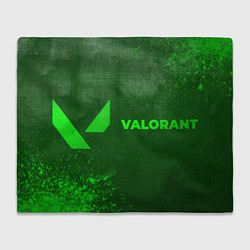 Плед флисовый Valorant - green gradient по-горизонтали, цвет: 3D-велсофт