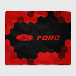 Плед флисовый Ford - red gradient по-горизонтали, цвет: 3D-велсофт