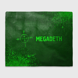 Плед флисовый Megadeth - green gradient по-горизонтали, цвет: 3D-велсофт