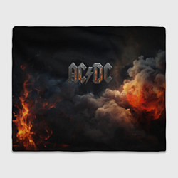 Плед флисовый ACDC металлический лого, цвет: 3D-велсофт