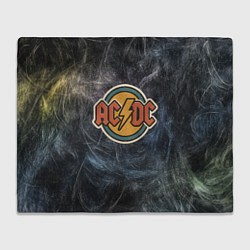 Плед флисовый ACDC логотип олдскул, цвет: 3D-велсофт
