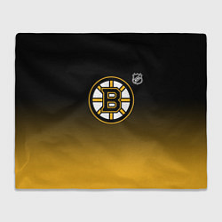 Плед флисовый Бостон Брюинз - градиент, цвет: 3D-велсофт