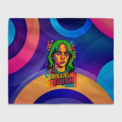 Плед флисовый Билли Айлиш из краски, цвет: 3D-велсофт