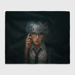 Плед флисовый Стильный мужчина в очках, цвет: 3D-велсофт