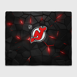 Плед флисовый Нью Джерси Девилз - плиты с подсветкой, цвет: 3D-велсофт