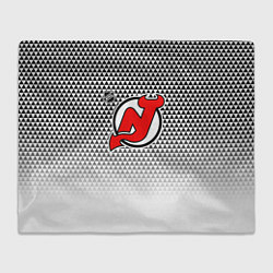 Плед флисовый Нью Джерси Девилз - геометрический градиент, цвет: 3D-велсофт