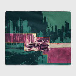 Плед флисовый Дрифтующий спорткар, цвет: 3D-велсофт