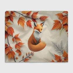 Плед Лис под осенними листьями