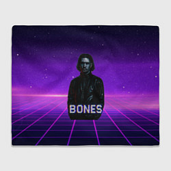 Плед флисовый Bones retrowave, цвет: 3D-велсофт