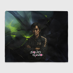 Плед флисовый Игра в кальмара - игрок 218 скрещивает руки, цвет: 3D-велсофт