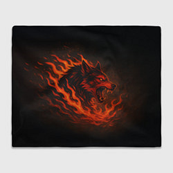 Плед флисовый Инфернальный волк, цвет: 3D-велсофт