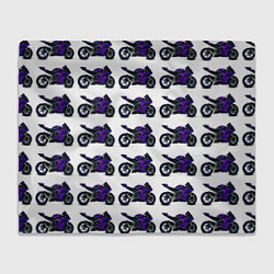 Плед флисовый Motorcycle purple gloss, цвет: 3D-велсофт