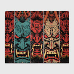 Плед флисовый Demons Oni - neuroart, цвет: 3D-велсофт